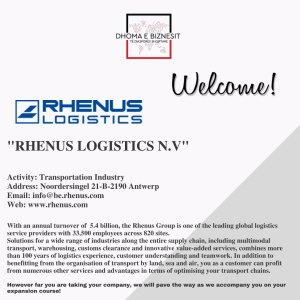 Welcome New Member – RHENUS LOGISTICS N.V